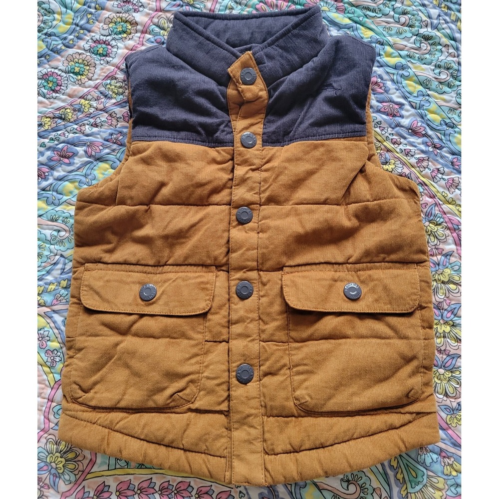Tommy Bahama Corduroy Vest Boys 3T Blue Brown Cotton Outdoor Gorpcore Preppy